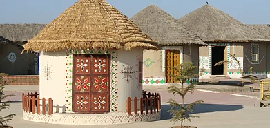 Traditional house in the Rann of Kutch desert