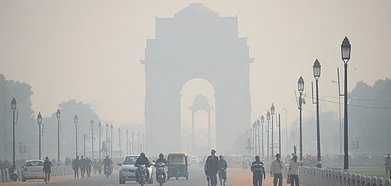 Representative Image A layer of smog at India Gate