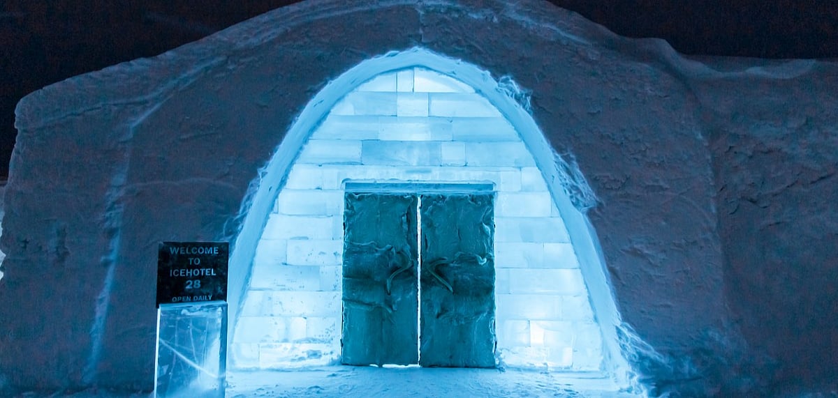 Entrance of the Ice Hotel at Jukkasjarvi