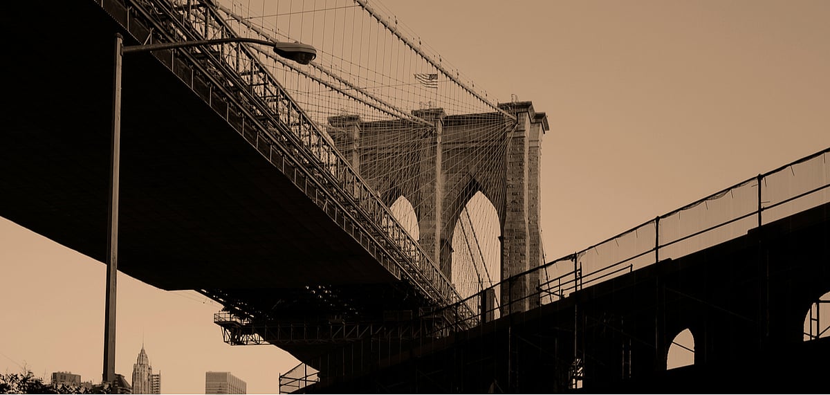 Brooklyn Bridge, NYC, at dusk
