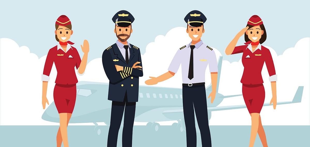 An illustration of a flight crew
