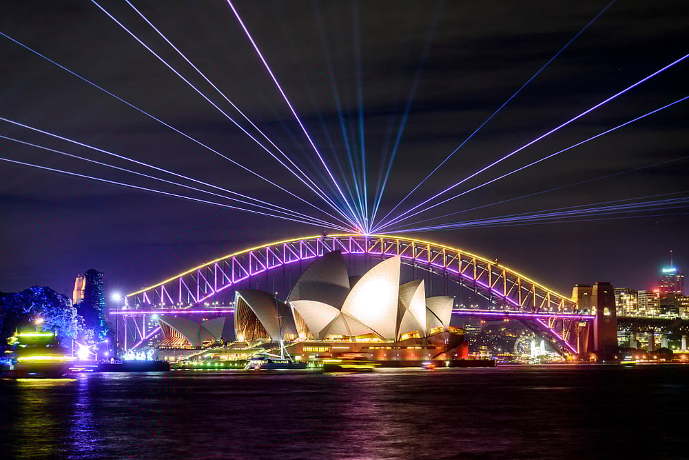 The Sydney Harbour Bridge and Opera House during the festival