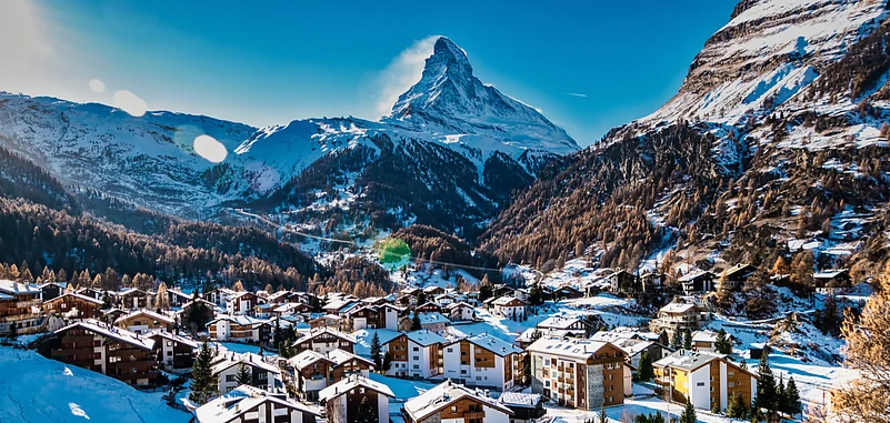 Zermatt & Matterhorn in the backdrop in Switzerland