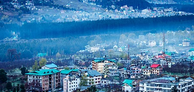 Aerial view of Manali in Himachal Pradesh