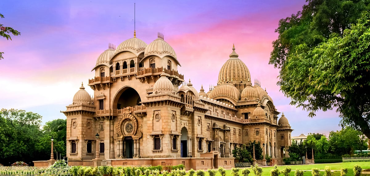 Belur Math is situated on the west bank of the Hooghly River