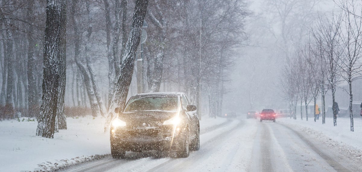 Heavy snowfall results in extremely slippery road conditions 