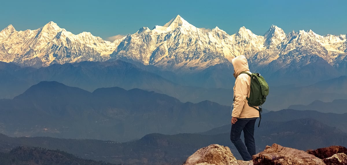 The majestic Kumaon Himalaya range at Munsiyari, Uttarakhand