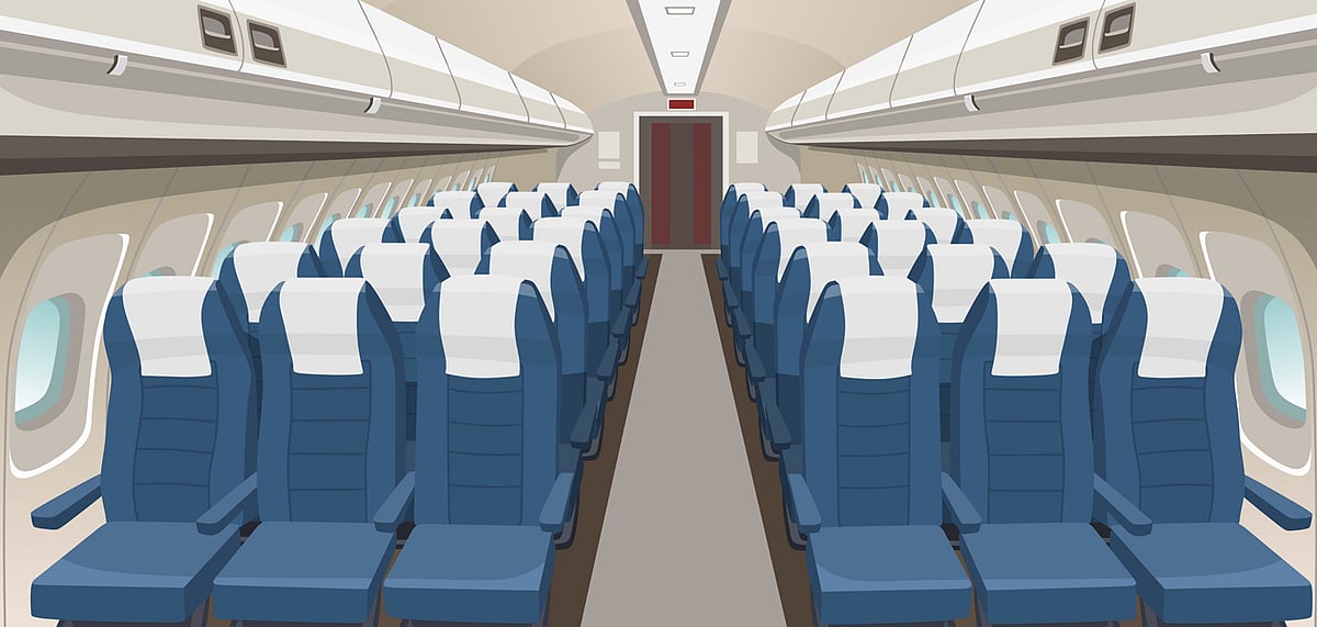 The interior design of an aeroplane