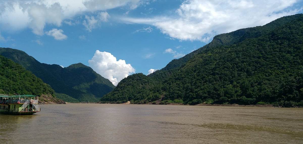 Boat cruise on Godavari River on way to Papikondalu in Andhra