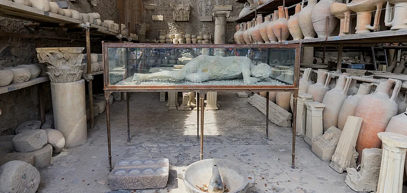 Archaeological findings from the excavation site of Pompeii
