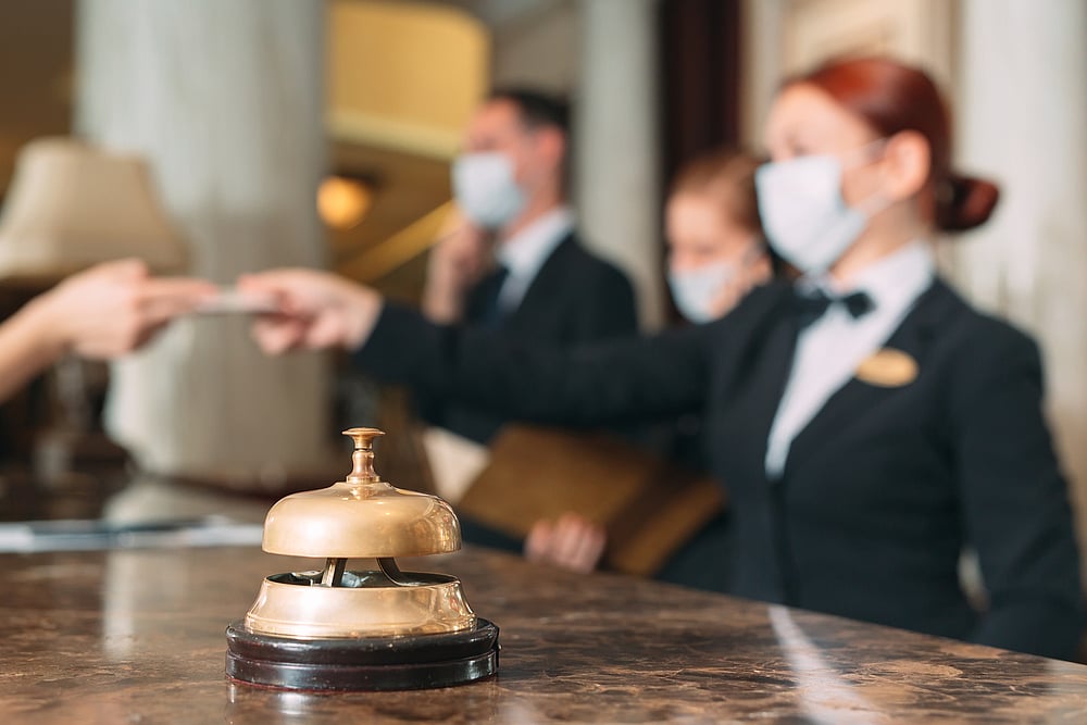 A busy hotel reception. Credits Shutterstock