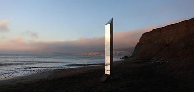 The travelling monolith earlier spotted at Englands Isle of Wight