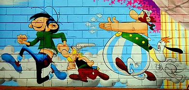 Asterix street art in Paris