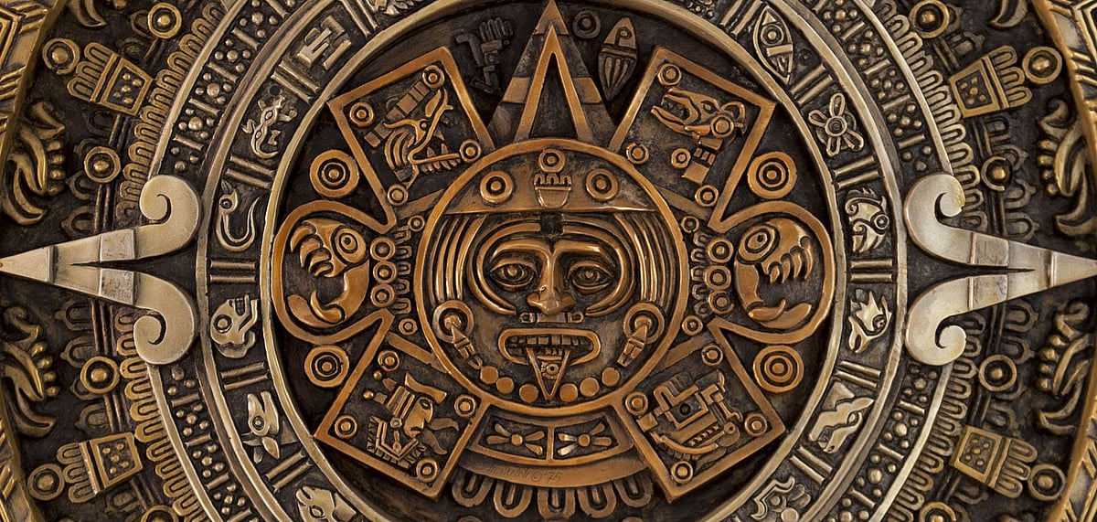 Representational Image A close view of the ancient Aztec calendar