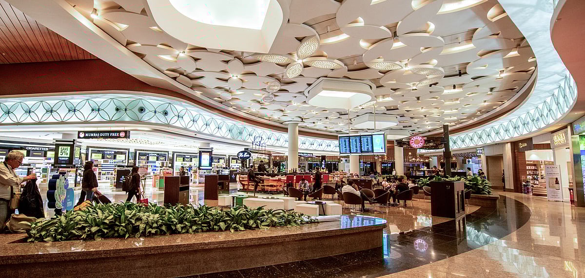  The test zone that has been set up near the baggage carousel at the airport 