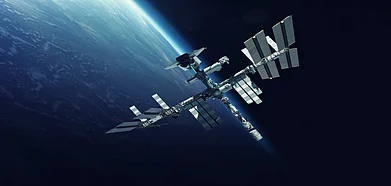 The International Space Station over planet Earth