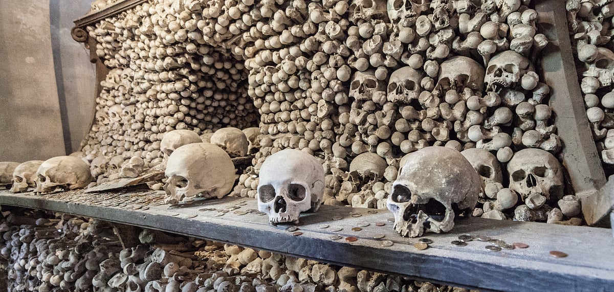The view of Sedlec Ossuary, also known as the Church of Bones