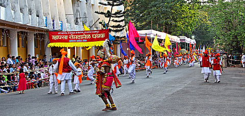 A cultural procession during and earlier edition of the Shigmo Festival
