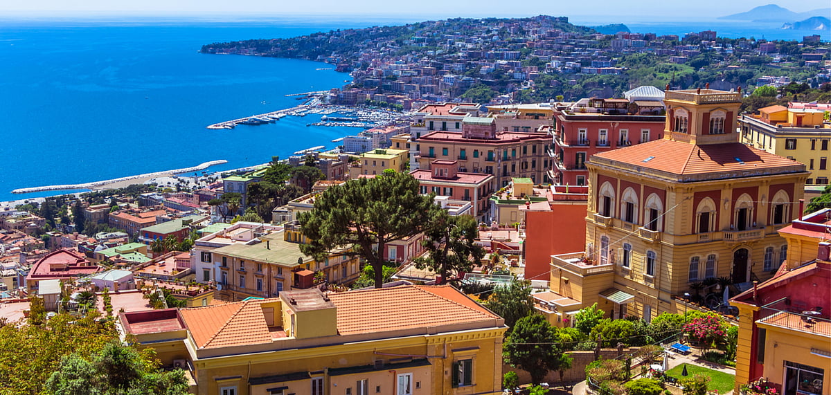 View of Old Town of Naples from Castel SantElmo