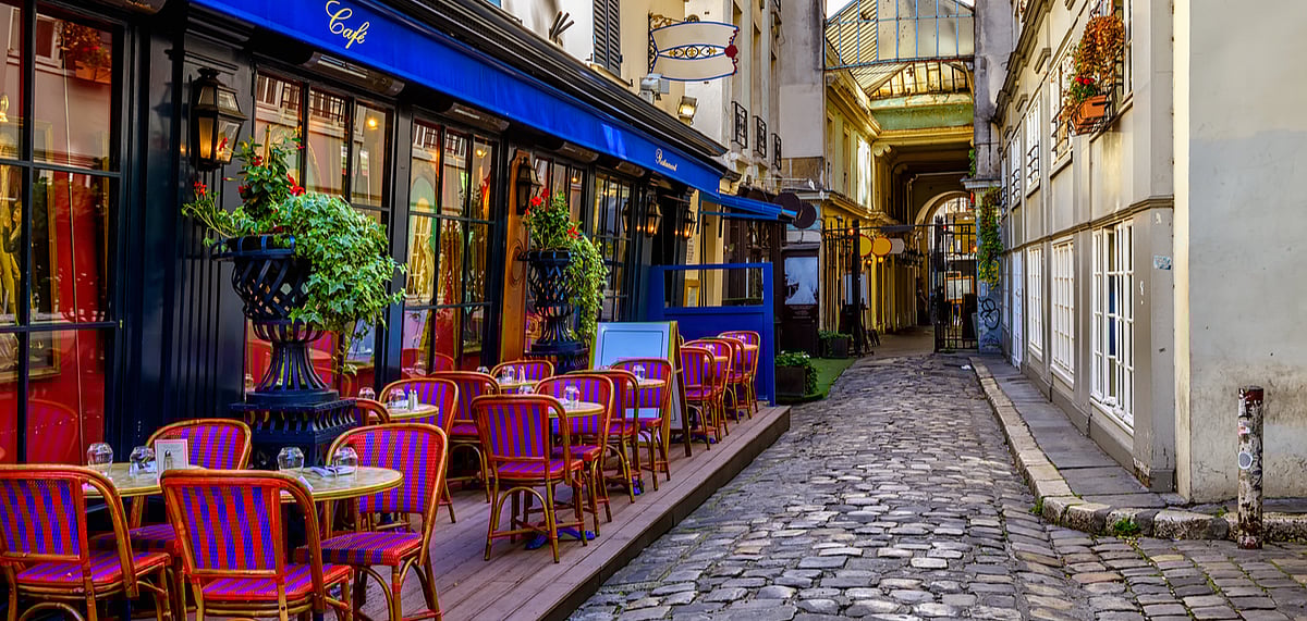 The quaint eateries on cobbled streets wear a deserted look 