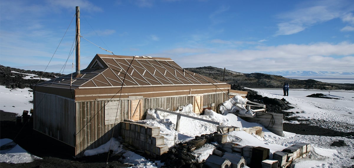 The hut on the edge of McMurdo Sound of polar explorer Sir Ernest Shackleton