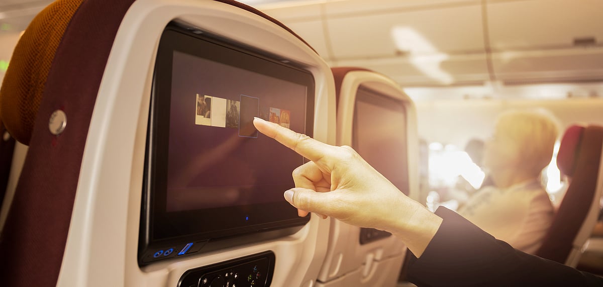 An in-flight entertainment screen (Representative Image)