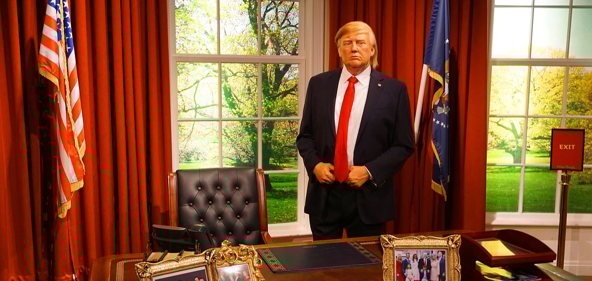Waxwork of Donald Trump as US President at Madame Tussaud London