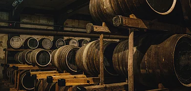 The chocolate is aged for six months in whiskey barrels