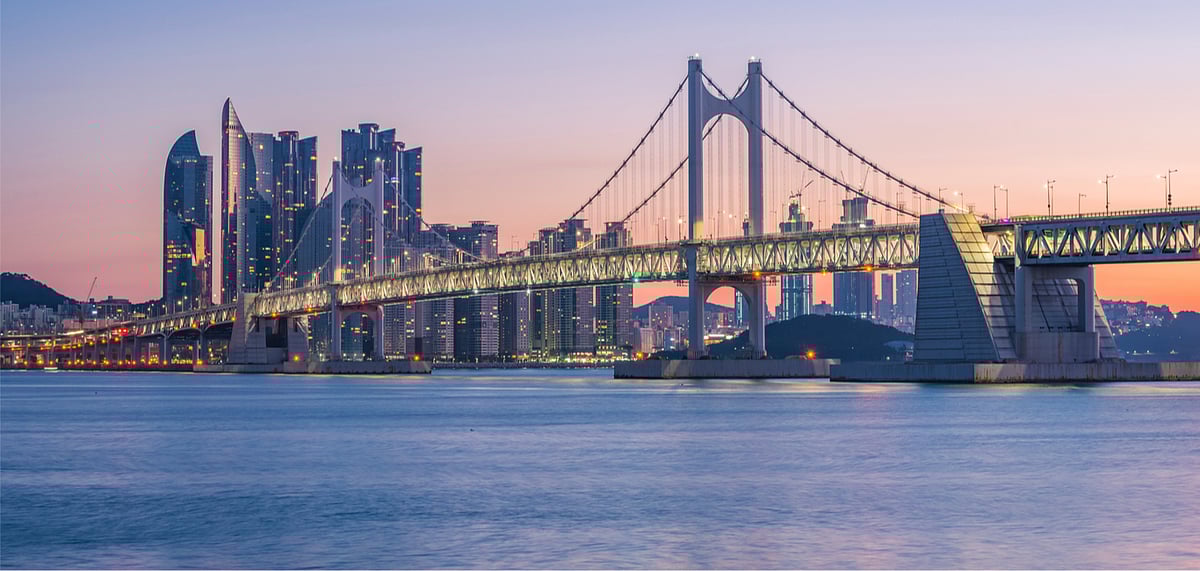 The coastal city of Busan 