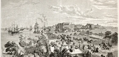 Kolkata, the old cityscape from the custom house