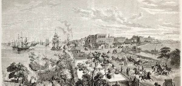 Kolkata, the old cityscape from the custom house