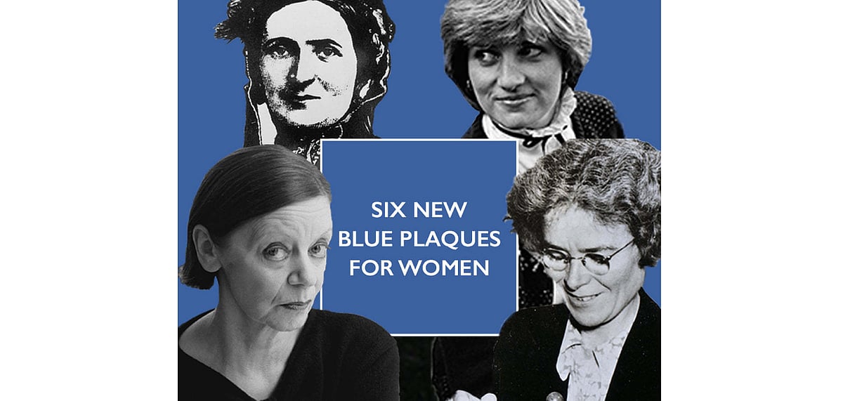 Princess Diana among six women being honoured with a blue plaque this year. Image credit English Heritage/Facebook