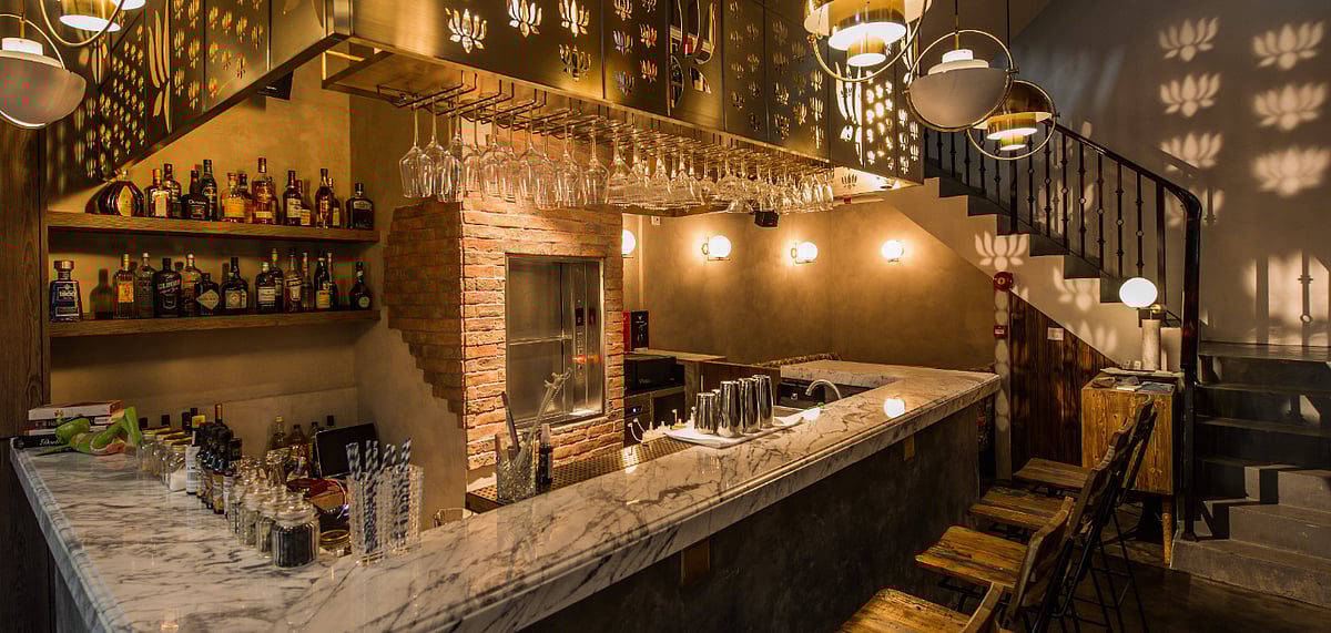 The bar area at Goa Nights