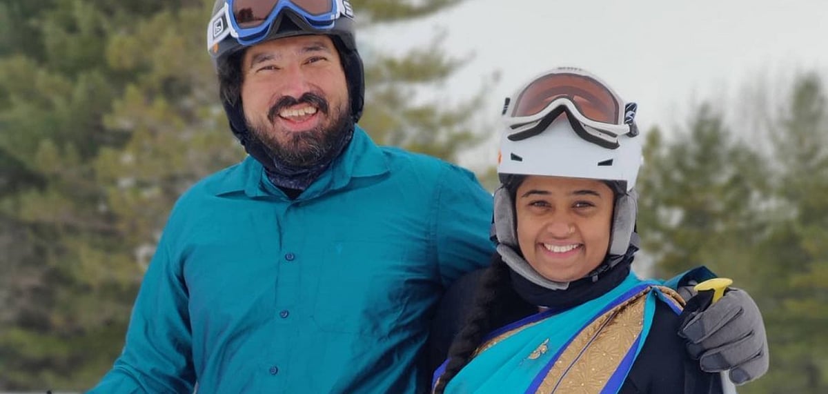 Divya Maiya and Madhu Bangalore pose