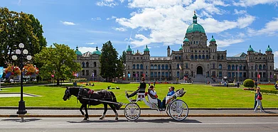 A horse pulled Victoria carriage