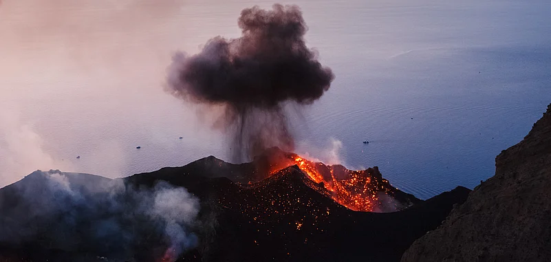 Mount Lewotobi Laki-Laki is 1,703 metres (5,587 feet) high and is a twin-peaked volcano. Picture for representation only