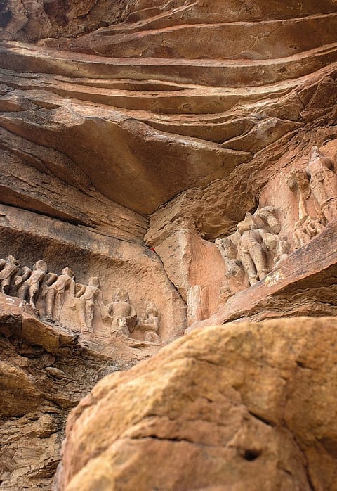 Rock cut temple structures in Bundelkhand
