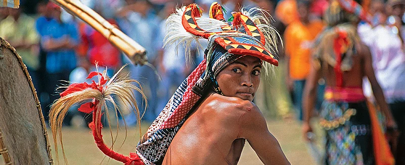 Caci whip fighting in Flores