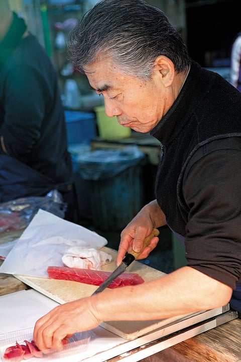 The intricate process of filleting tuna