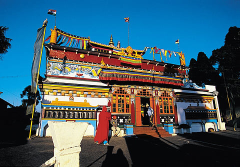The colourful Yiga Choeling Tibetan Monastery