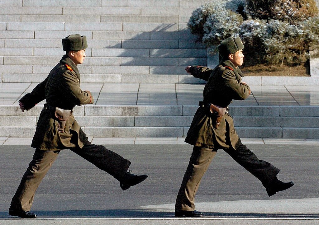 Soldiers marching in Korea