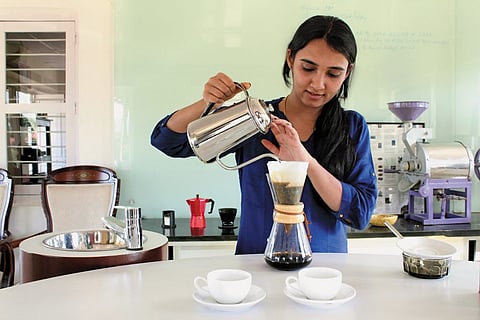 Learning how to make pour over coffee