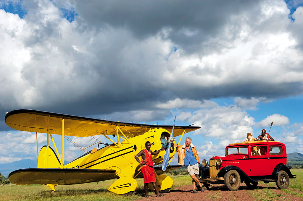Biplane ride over Kenyan plains