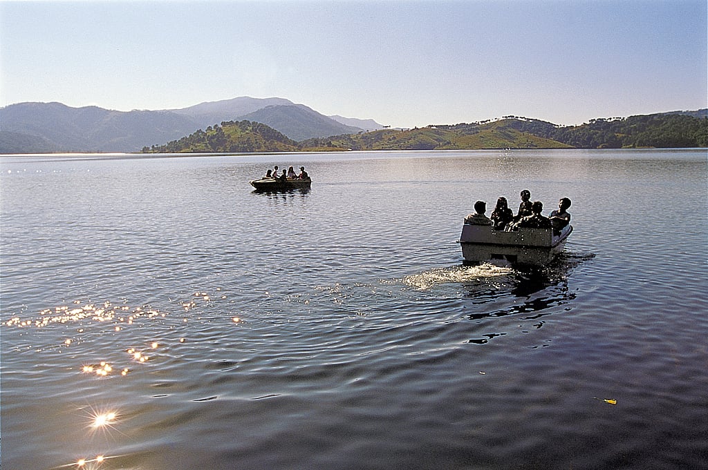 Umiam Lake lies 16 km before Shillong on NH 40