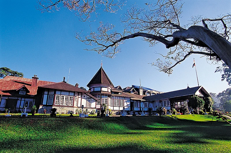 The Raj Bhavan, with timber structures and corrugated iron roofs, became the architecture characteristic of Shillong