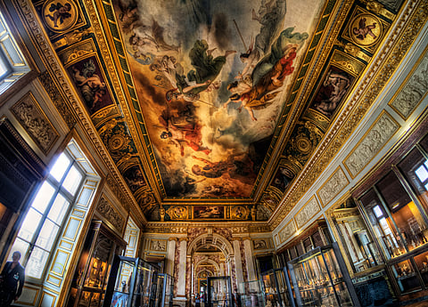The Egyptian gallery in the older section of the Louvre