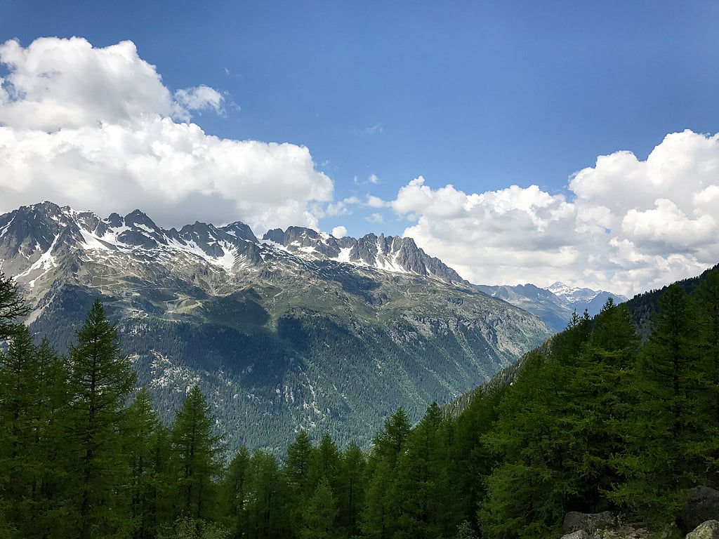 View of the Aiguilles Rouges in the French Alpes