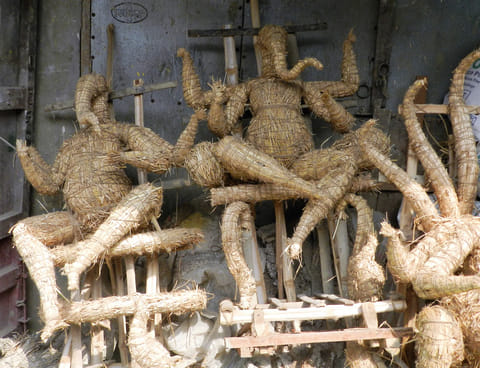 Idols kept to be dried