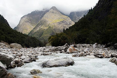Vishnuprayag, the confluence of the Dhauliganga and Alaknanda rivers