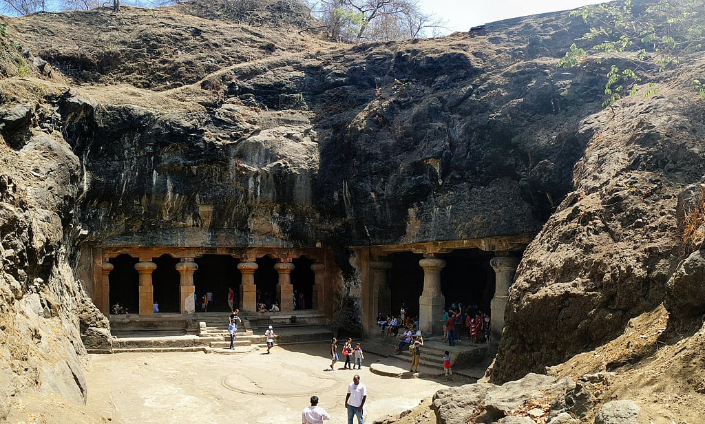 The sculpted cave system is a relic to both Hinduism and Buddhism